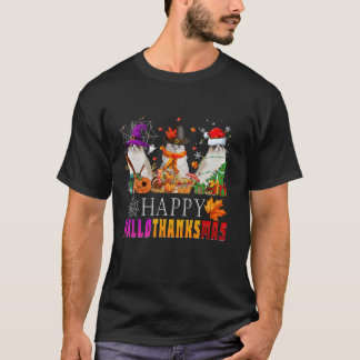 T-shirt Hallothanksmas Ragdoll Chat Halloween Thanksgiving