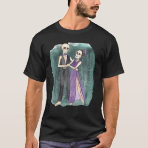 T-shirt Hallowee en squelette de squelette couple vintage 
