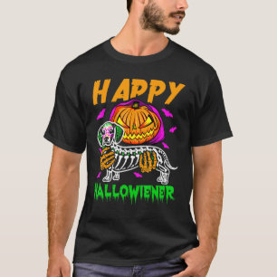 T-shirt Hallowee Happy Halloweiner Citrouille Dachshund Sk