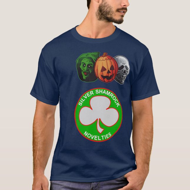 T-shirt Halloween 3 Silver Shamrock Masks (Devant)