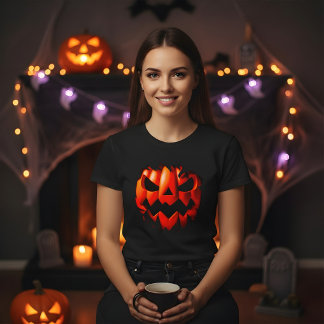 T-shirt Halloween 3D Pumpkin Design. Jumps Off The Product