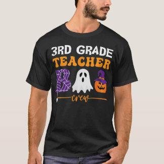 T-shirt Halloween 3rd Grade Teacher Boo Crew Cobweb Pumpki