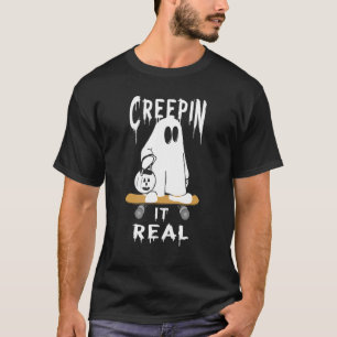 T-shirt Halloween Automne Éffrayant Fantôme Creep It Real 
