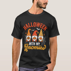 T-shirt Halloween Avec Mes Gnomes Rétro Gnome
