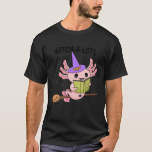 T-shirt Halloween Axolotl éffrayant, Sorcière-A-Lotl migno