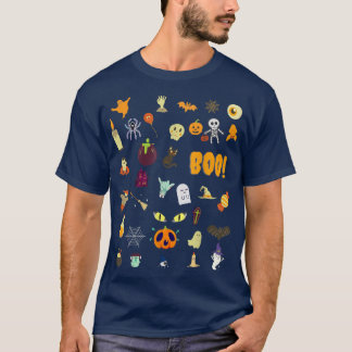 T-shirt Halloween Baby Boy Girl Citrouille Chat Monster Sk