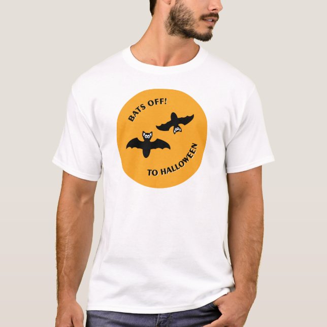 T-shirt Halloween Bats Orange (Devant)