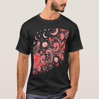 T-shirt Halloween Black and White Art with Pumpkins and My