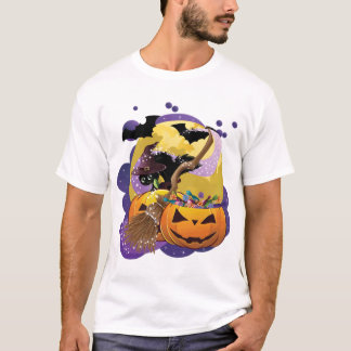 T-shirt Halloween black cat