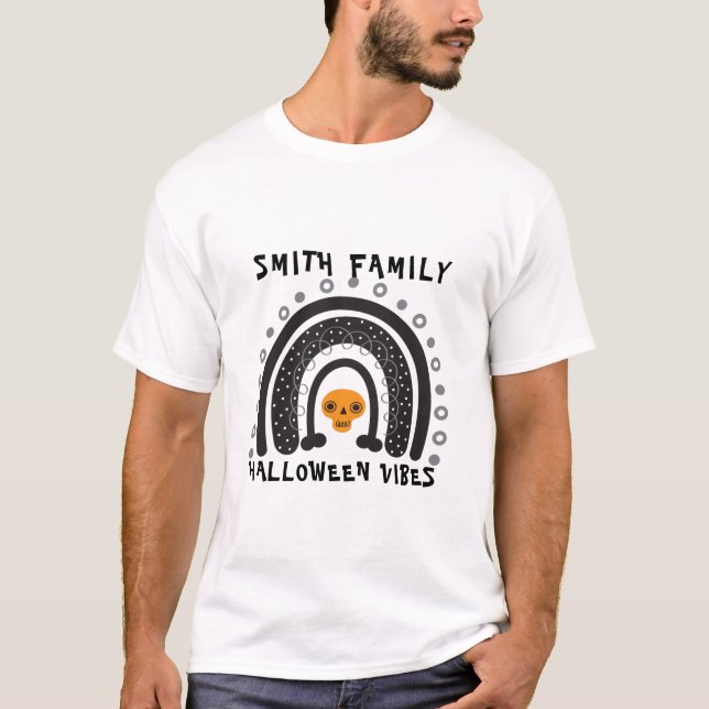 T-shirt Halloween Boho Rainbow Famille Costume corresponda (Devant)