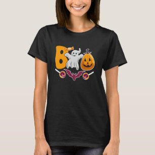 T-shirt Halloween Boo Gentil Fantôme Citrouille Toile d'Ar
