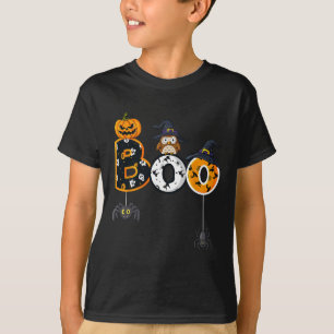 T-shirt Halloween Boo Owl Avec Sorcière Casquette Araignée