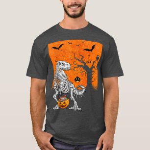 T-shirt Halloween Boys Dinosaur Skeleton T Rex Scanner Pum