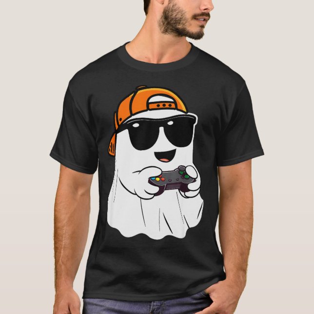 T-shirt Halloween Boys Kids Ghost Gamer Y Costume Gaming M (Devant)