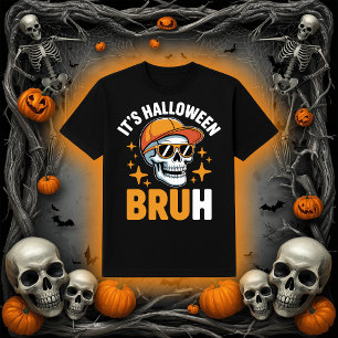 T-shirt Halloween Bruh Drôle Skeleton Skull