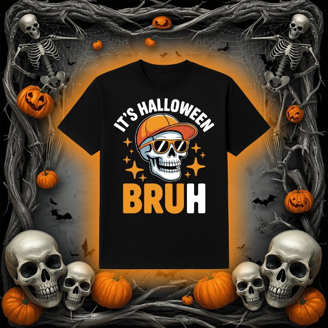 T-shirt Halloween Bruh | Drôle Skeleton Skull (Créateur téléchargé)