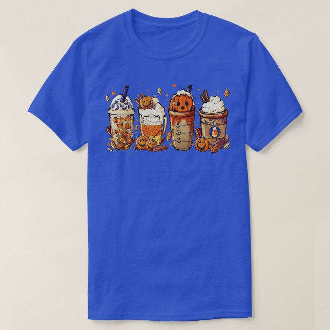 T-shirt Halloween Café Citrouille Latte Spice Café Automne (Design devant)
