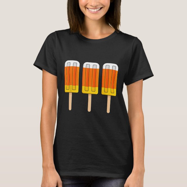 T-shirt Halloween Candy Corn Fun Glace Crème Popsicles (Devant)