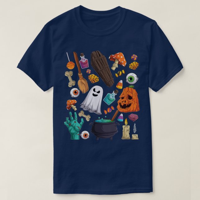 T-shirt Halloween candy ghost Professeur Parent thème part (Design devant)