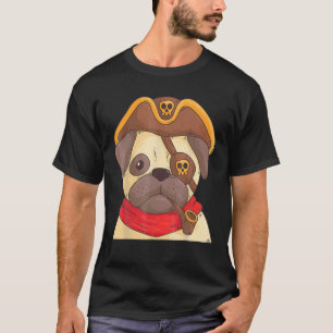 T-shirt Halloween Capitaine Chien Pirate Costume Pour Homm