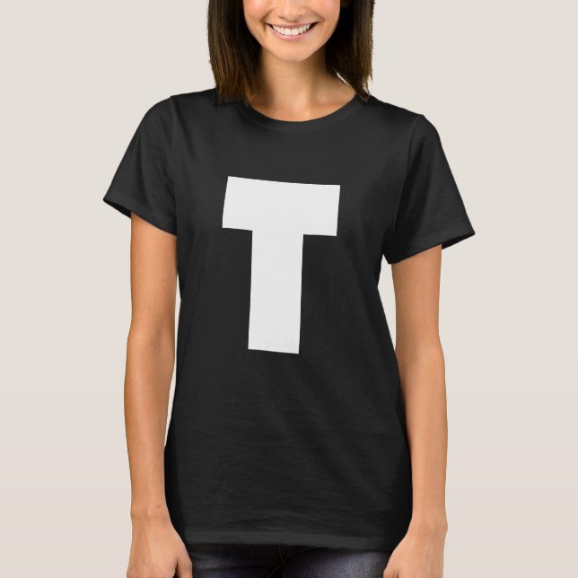 T-shirt Halloween Carnival Group Costume Green Letter T (Devant)