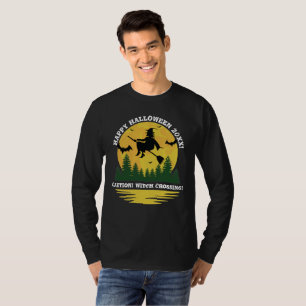T-shirt Halloween Caution Sorcière Traversée Flying Brooms