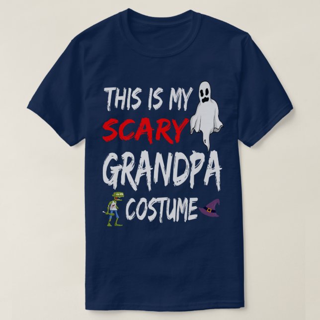 T-shirt Halloween C'Est Ma Scary Grand-pa Costume Sorcière (Design devant)