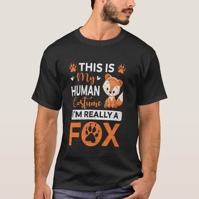 T-shirt Halloween C'Est Mon Costume Humain Je Suis Vraimen (Devant)