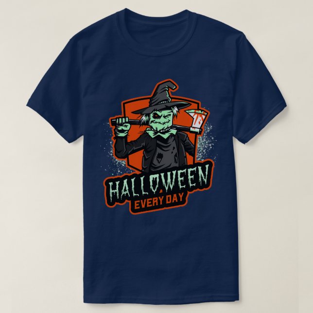 T-shirt Halloween chaque jour peur Ax Zombie Classic TShir (Design devant)