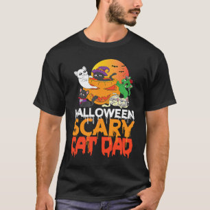 T-shirt Halloween Chat Effrayant Papa  Hommes Jour de Hall