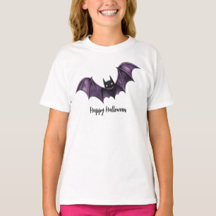T-shirt Halloween chauves-souris violette Éffrayante effro