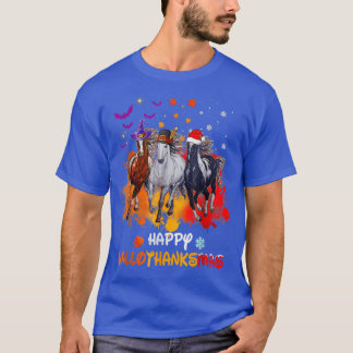 T-shirt Halloween Cheval Et Joyeux Noël Joyeux Hallotha