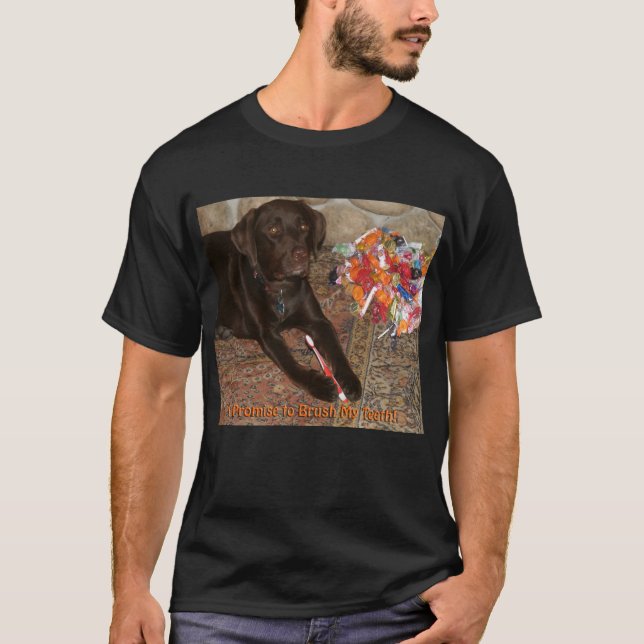 T-shirt Halloween Chien avec douceur dent Unisex (Devant)