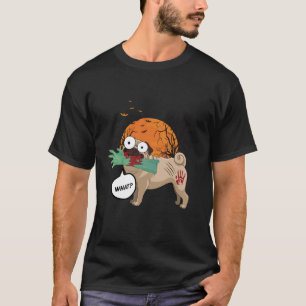T-shirt Halloween Chien Carlin Effrayant Zombie Et Lune