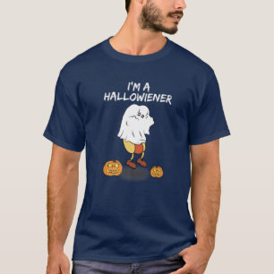 T-shirt Halloween Chien Chaud, Épervier Habille Dans Ghost
