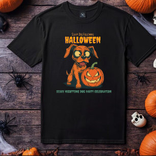 T-shirt Halloween Chien Effrayant qui Suit, Nuit S