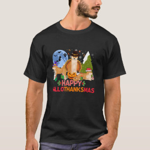 T-shirt Halloween Chien Shiba Inu Joyeux Noël Joyeux Hall