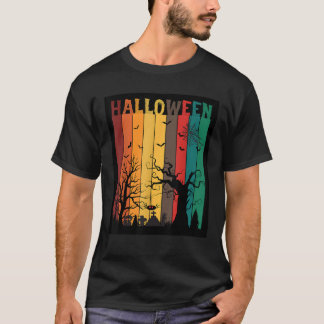 T-shirt Halloween Cimetière d'horreur Bats de cinéma d'hor