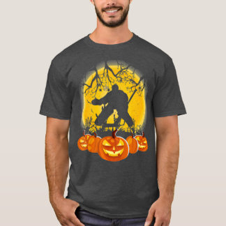 T-shirt Halloween Citrouille de gardien de hockey