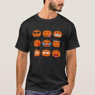 T-shirt Halloween Citrouille Emoji Tee Costume cadeau Emot