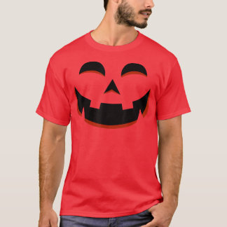 T-shirt Halloween Citrouille Jack-o'-lantern Face Orange