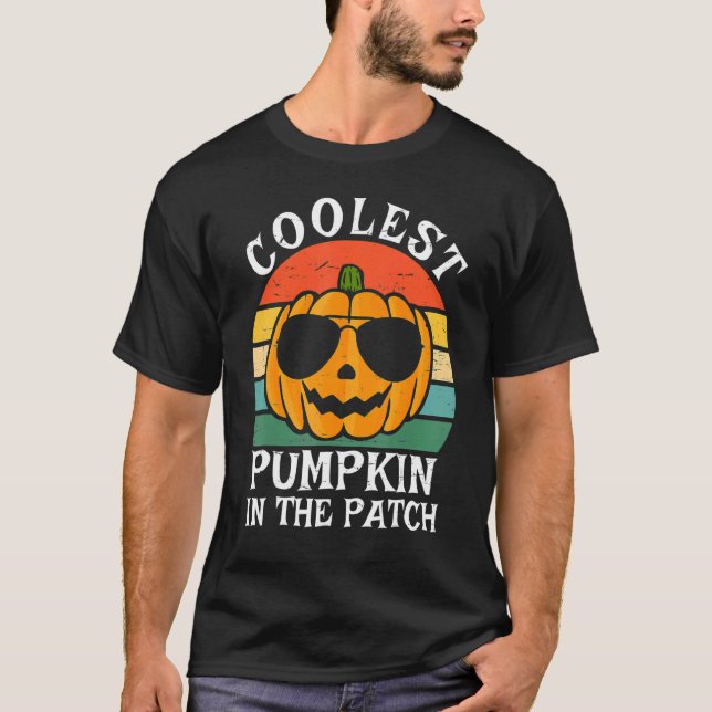 T-shirt Halloween Citrouille le plus froid dans le Patch R (Devant)