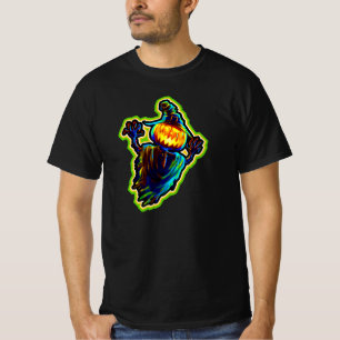 T-shirt Halloween Citrouille Lumière Zombie Monster Casque