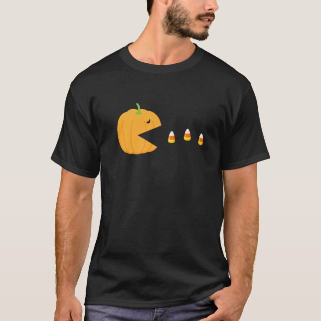 T-shirt Halloween Citrouille Manger Candy Corn Funny (Devant)