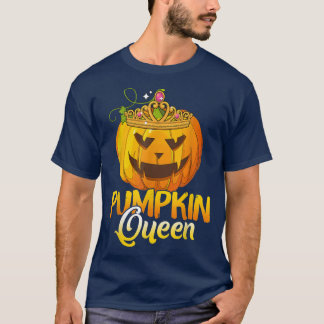T-shirt Halloween Citrouille Queen Crown Funny Hello Queen