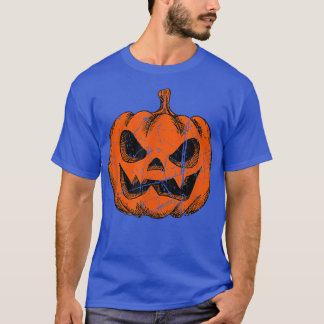T-shirt Halloween Citrouille sculpté visage Jack-o'-lanter