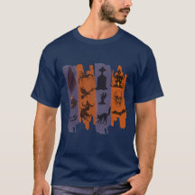 T-Shirt Halloween – Collage d'icônes horrifiques