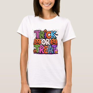 T-shirt Halloween coloré ou traité
