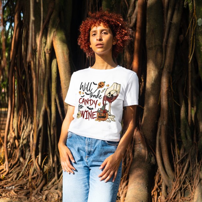 T-SHIRT HALLOWEEN COMMERCIALISERA LA BOUGIE POUR LE VIN |  (Créateur téléchargé)