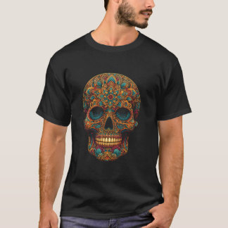 T-shirt Halloween cool Crâne En Mandala Style Art Hallowee